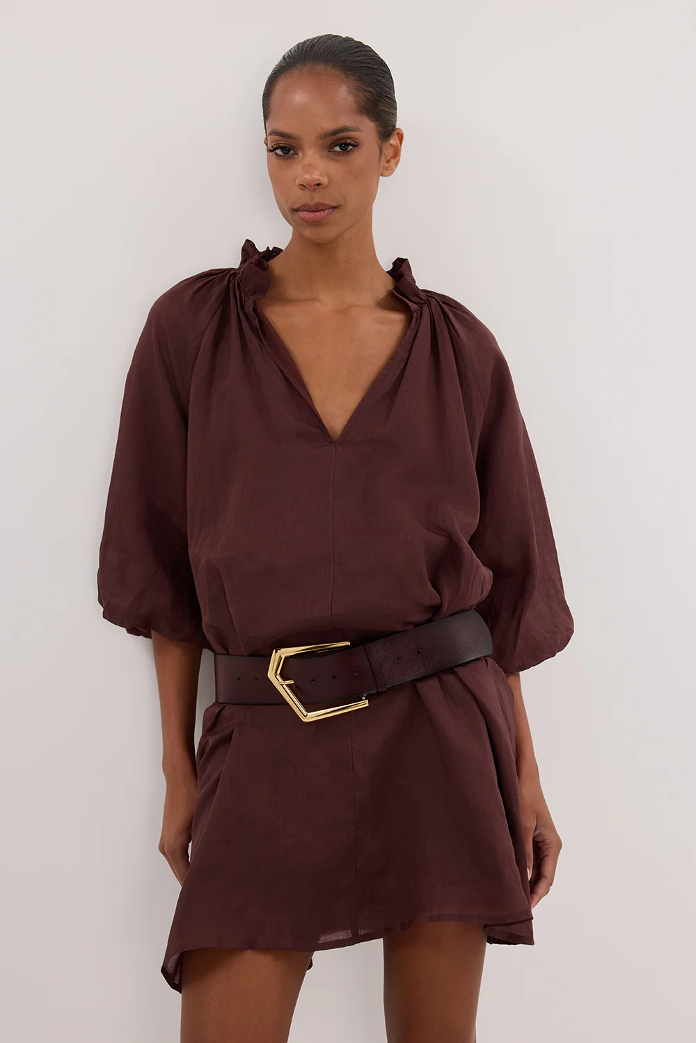 ELLIE WALNUT RAMIE SMOCK DRESS - Yukikoi