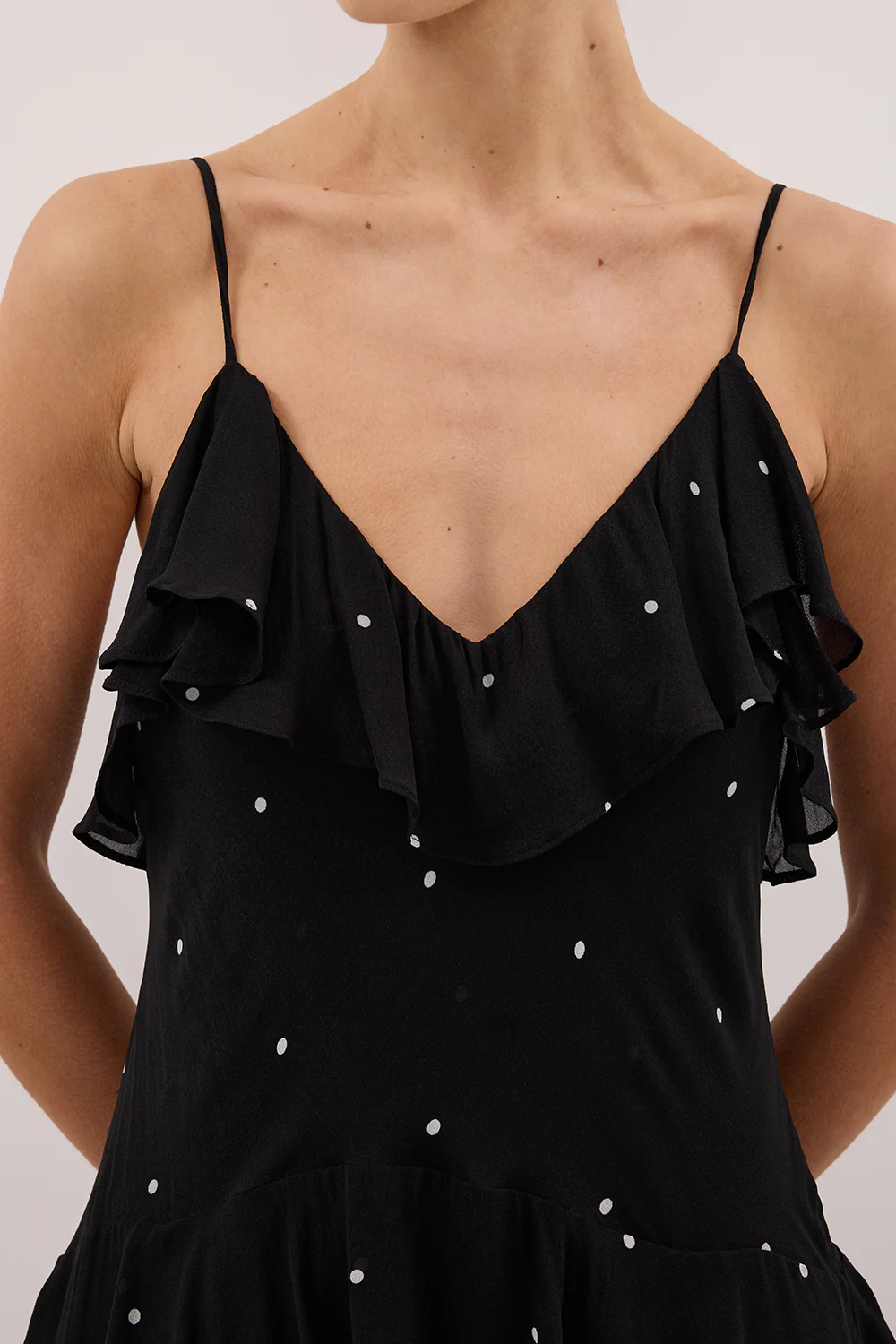 MELROSE BLACK SPOT MAXI DRESS - Yukikoi