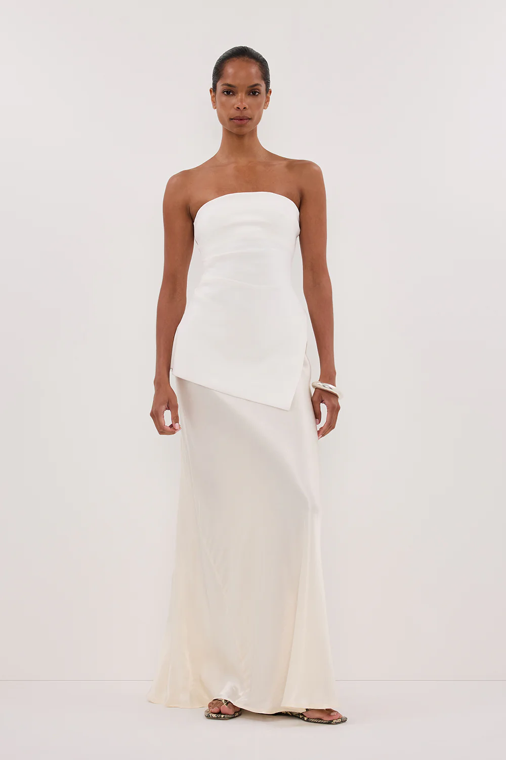 LUKE OFF WHITE LONGLINE BANDEAU TOP - Yukikoi