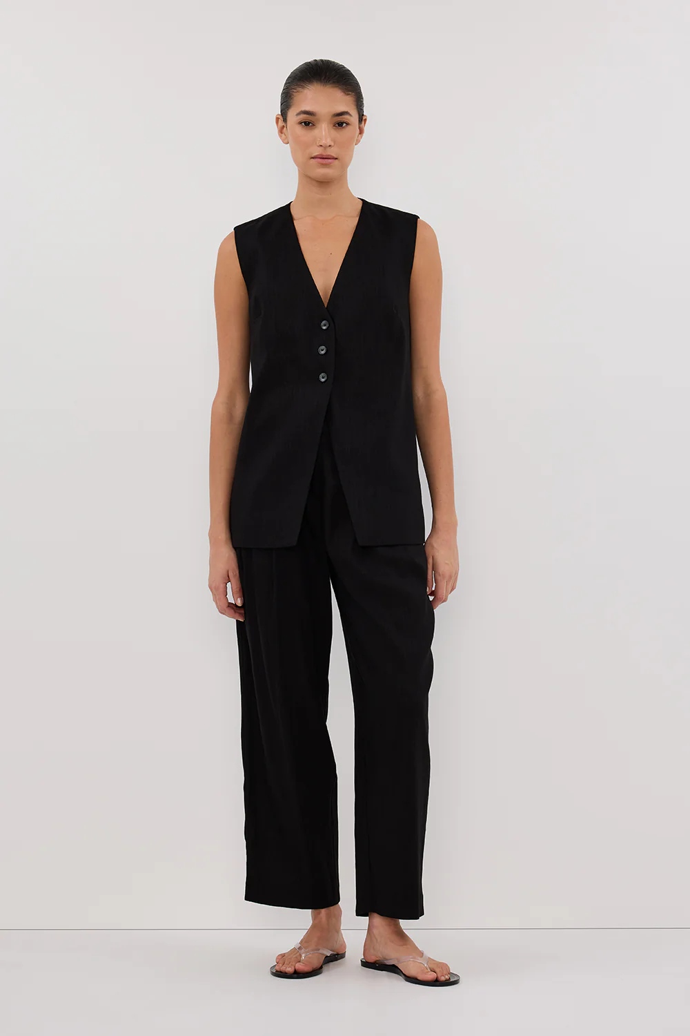 BRAX BLACK TAPERED PANT - Yukikoi