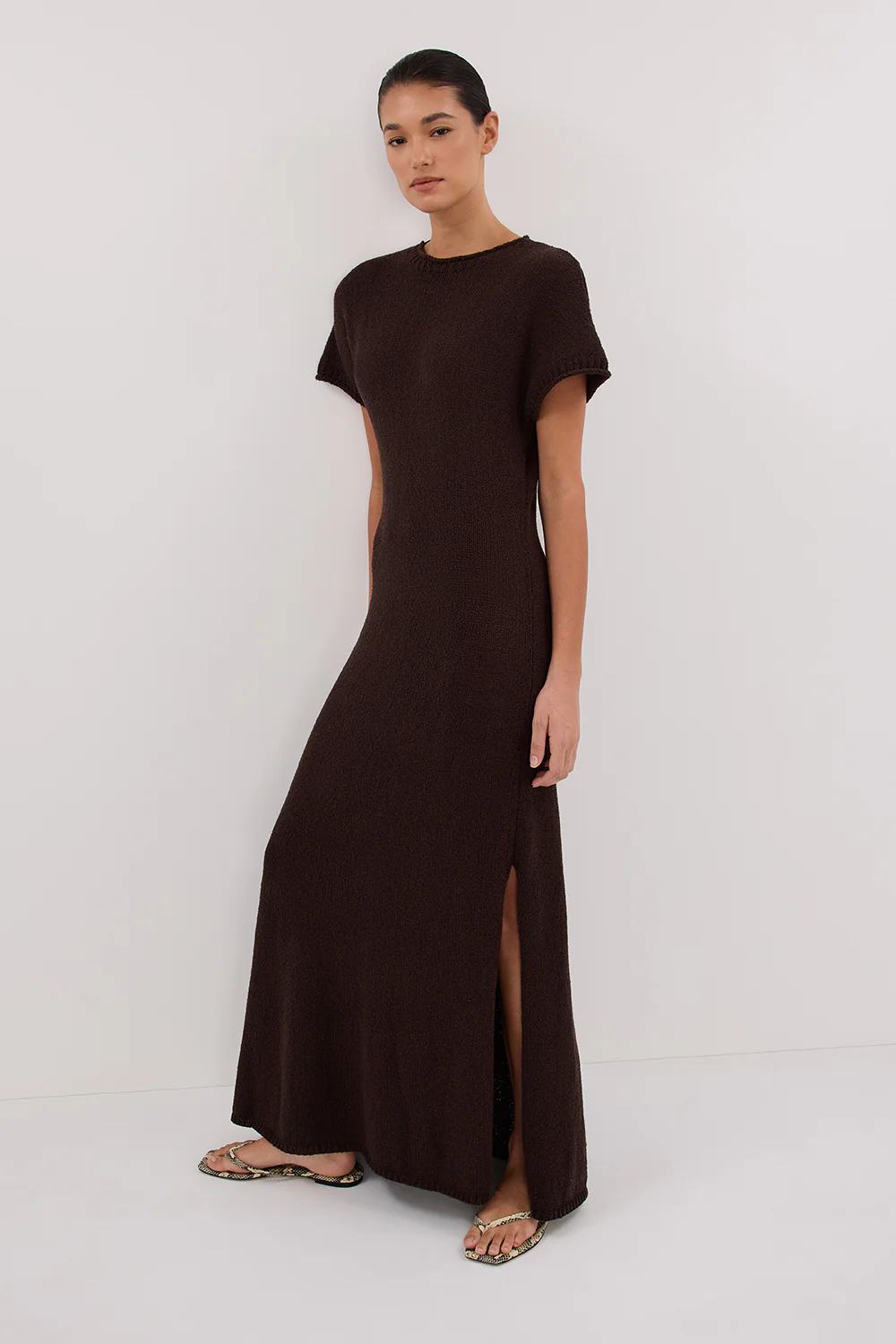ERIN CHOC KNIT MAXI DRESS - Yukikoi