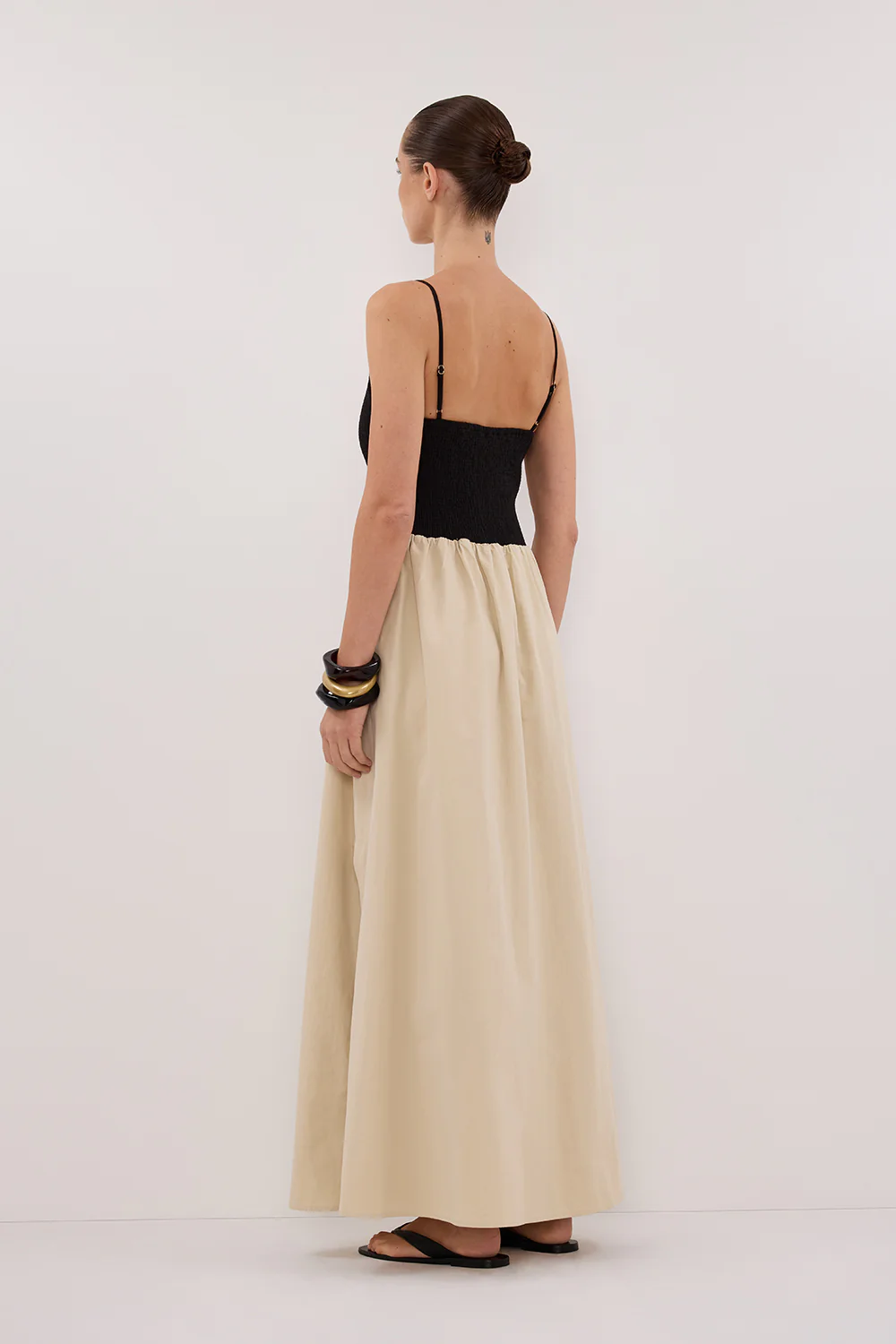 MILANO BLACK AND STONE MIDI DRESS - Yukikoi