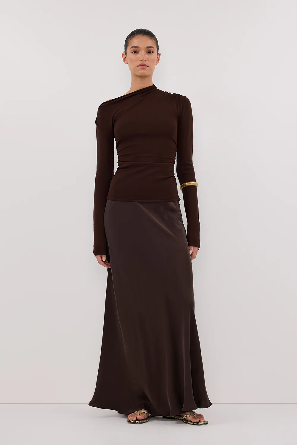 ARIEL CHOC LONG SLEEVE KNIT TOP - Yukikoi