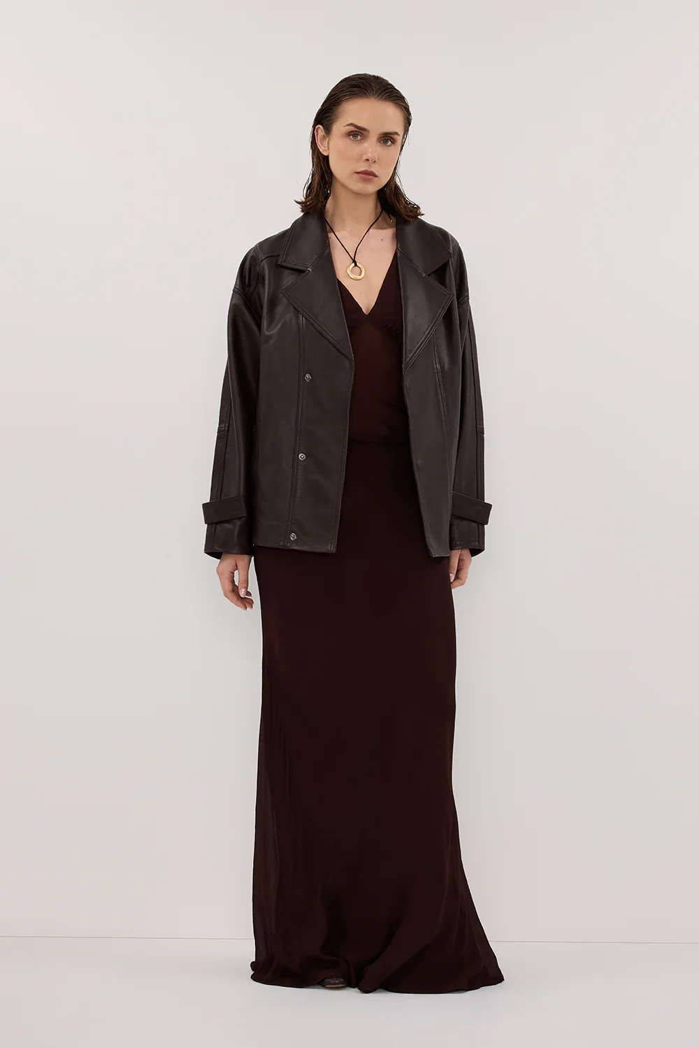 CARLY DARK CHOC MIDI SKIRT - Yukikoi