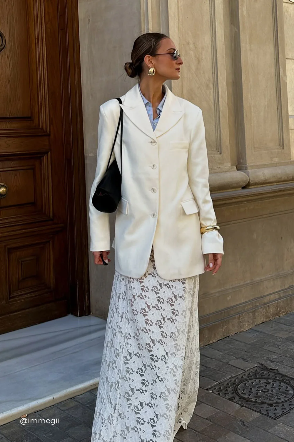 LIV CREAM BOYFRIEND BLAZER - Yukikoi