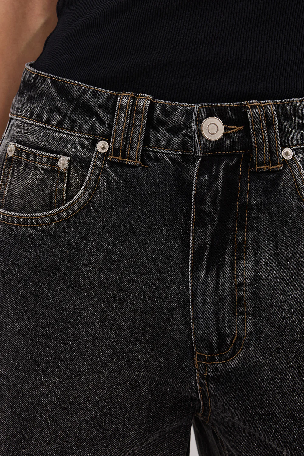 REAGAN 2.0 WASHED BLACK TALL SLOUCHY JEAN - Yukikoi