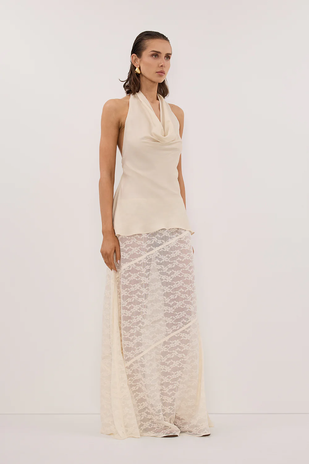 BELLE CREAM LACE MAXI SKIRT - Yukikoi