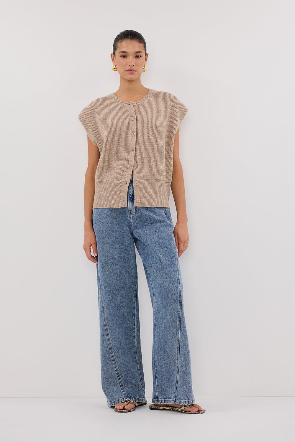 KATE OAT MARLE KNIT VEST - Yukikoi