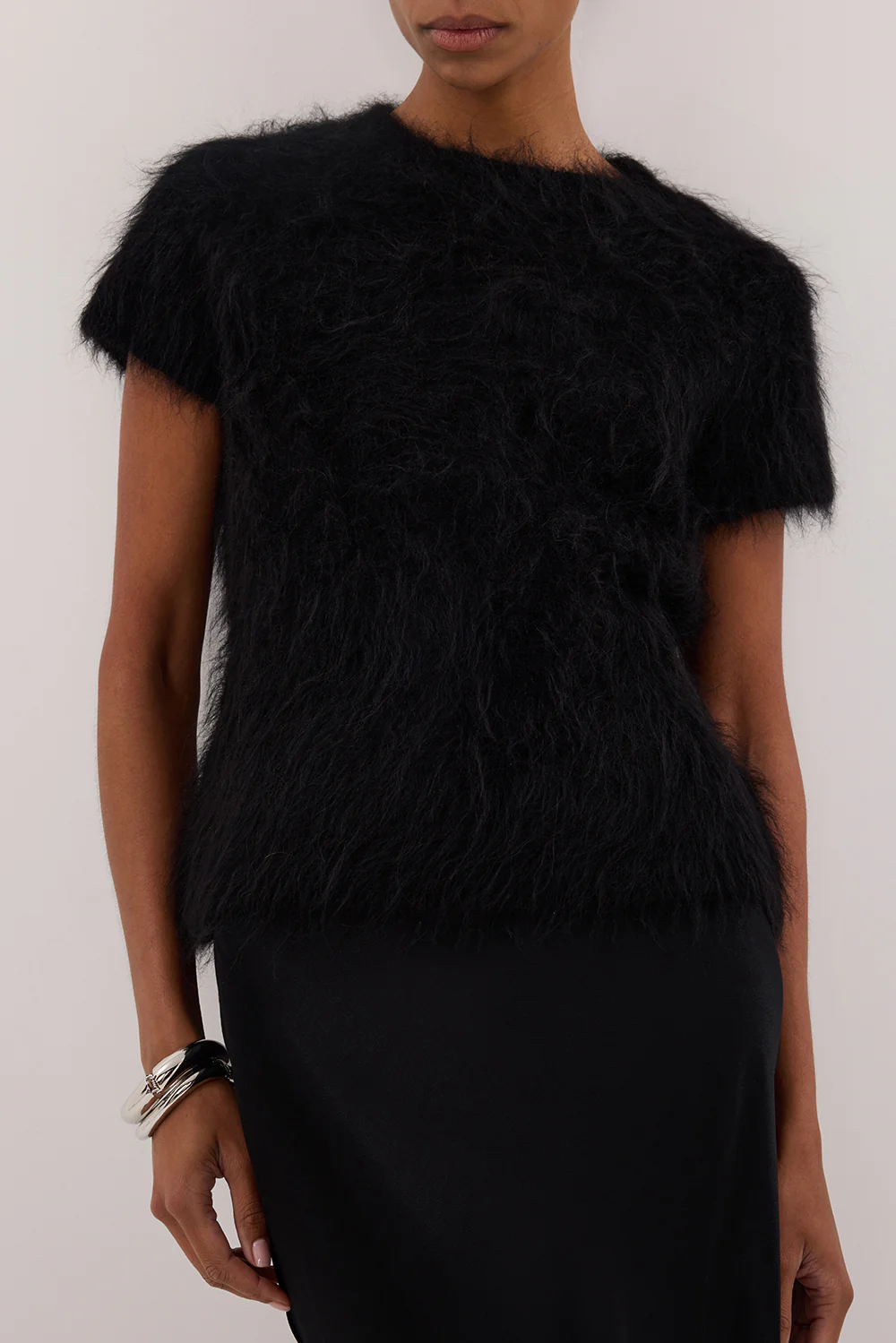 SALMA BLACK CAP SLEEVE KNIT TOP - Yukikoi