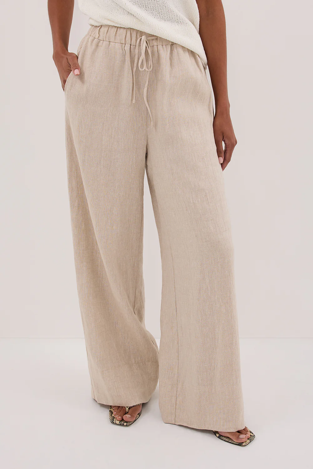 GINA NATURAL LINEN WAIST PANT - Yukikoi