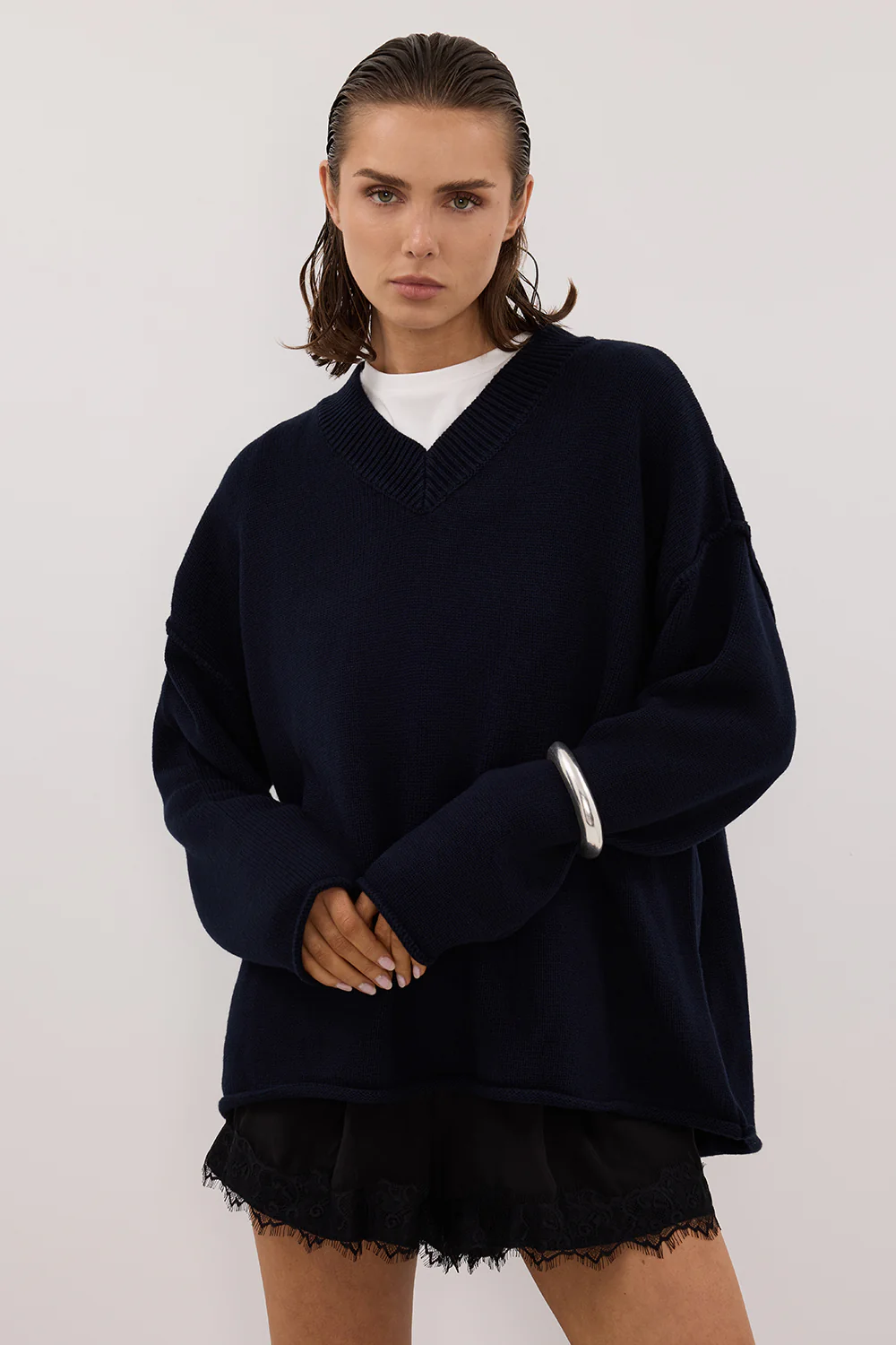 ANDREA BLACK CUPRO LACE SHORT - Yukikoi