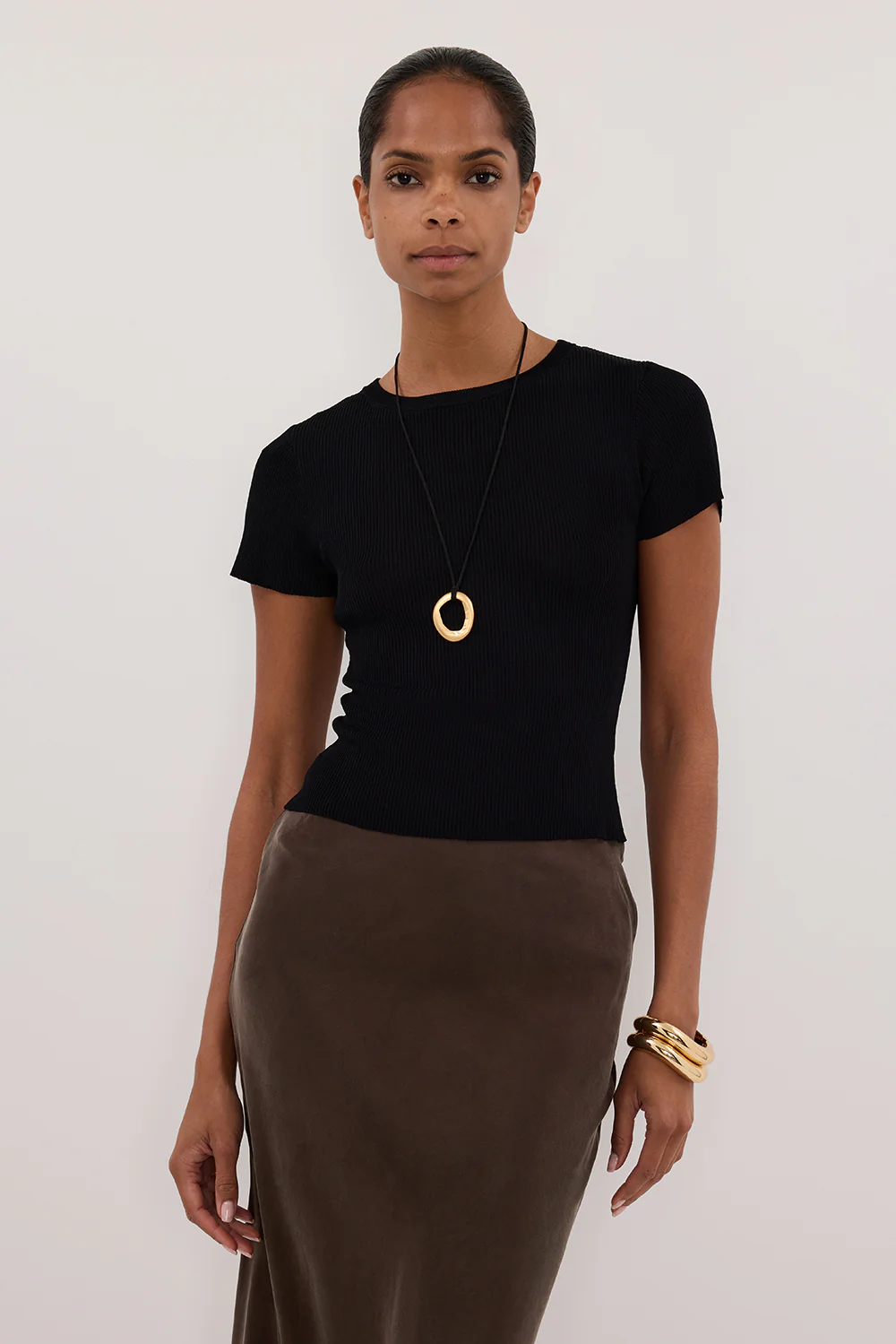 CLO BLACK RIBBED BABY TEE - Yukikoi