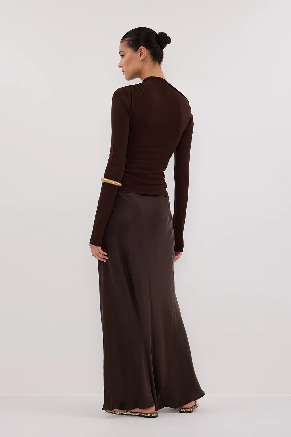 ARIEL CHOC LONG SLEEVE KNIT TOP - Yukikoi