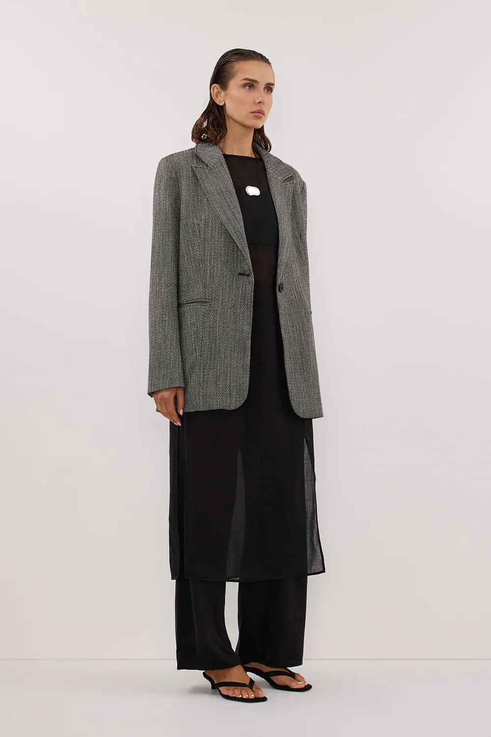 MANHATTAN CHARCOAL TWEED BLAZER - Yukikoi