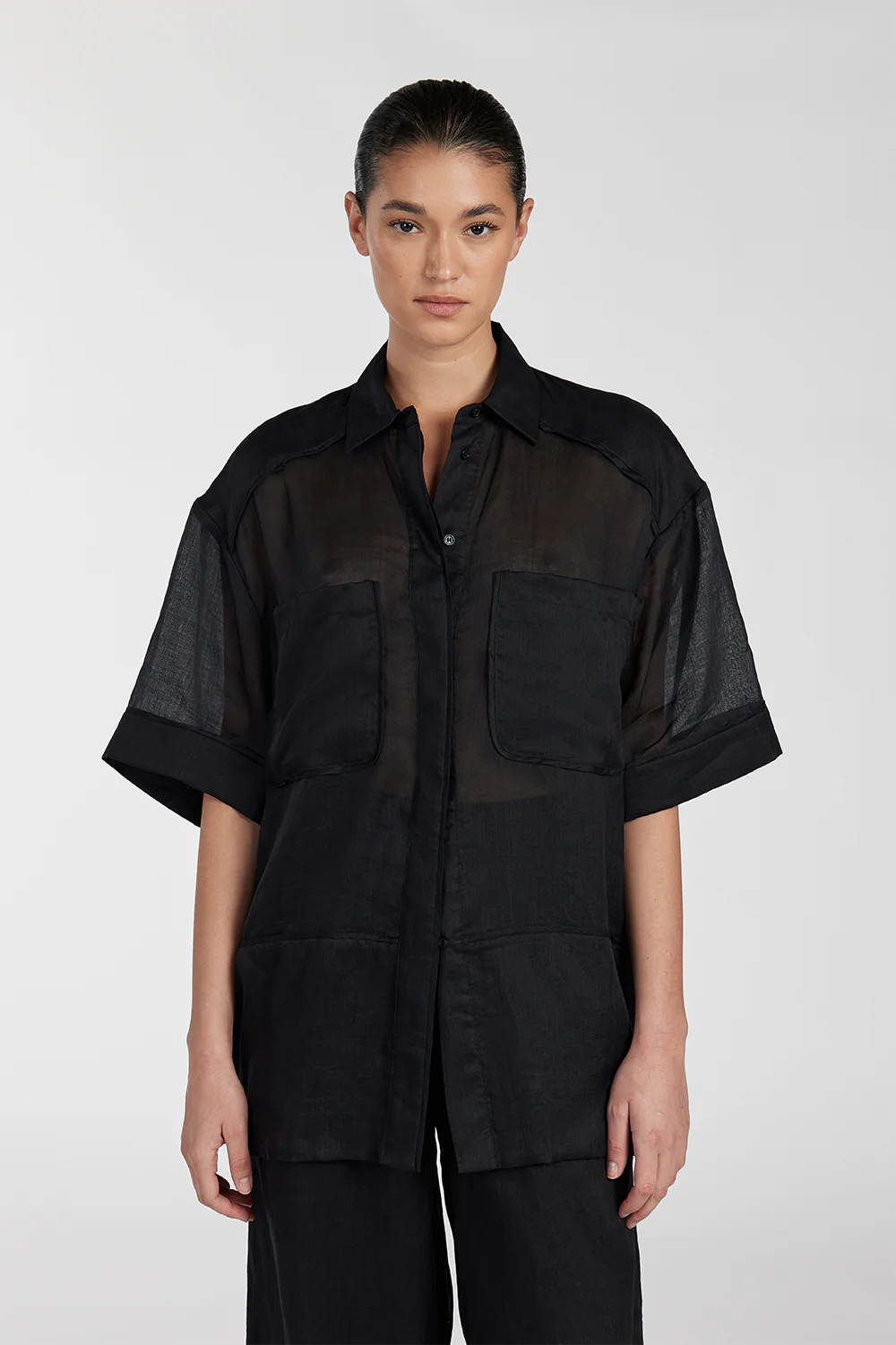 KAI BLACK RAMIE RESORT SHIRT - Yukikoi