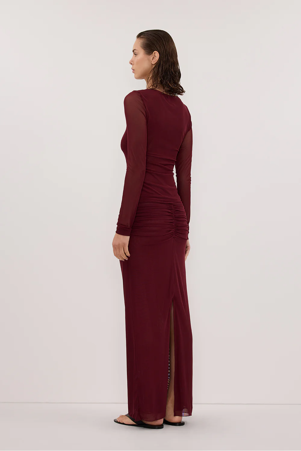 NYRA WINE COLUMN MIDI SKIRT - Yukikoi