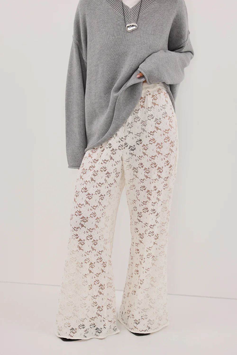 LOULA WHITE LACE PANT - Yukikoi