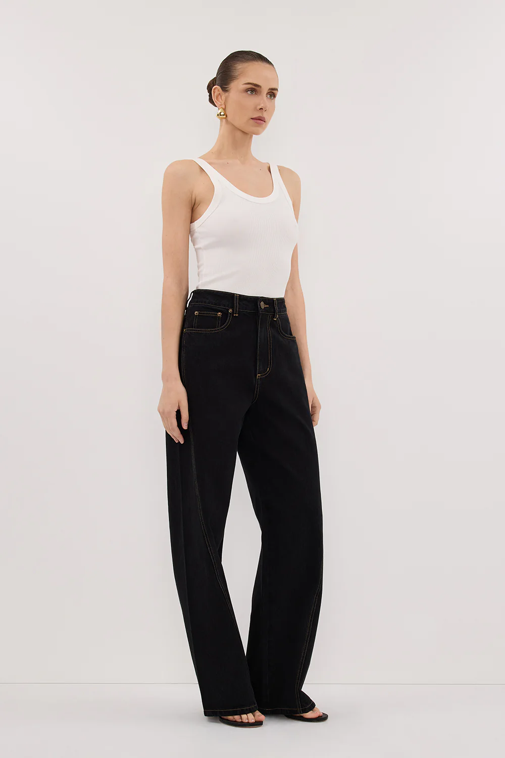 CARSON JET BLACK TALL WIDE LEG JEAN - Yukikoi