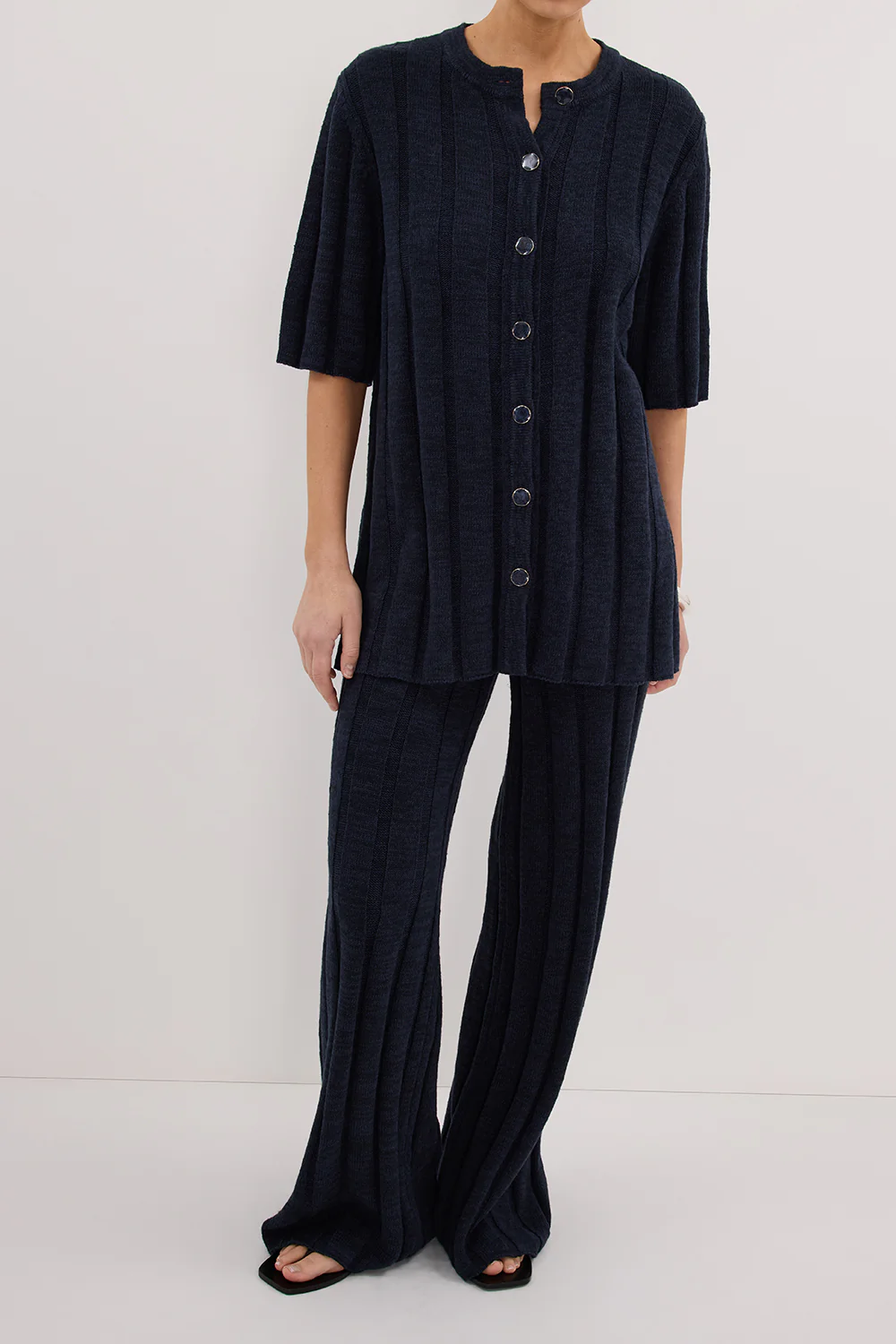 JAZZ INDIGO WIDE LEG KNIT PANT - Yukikoi