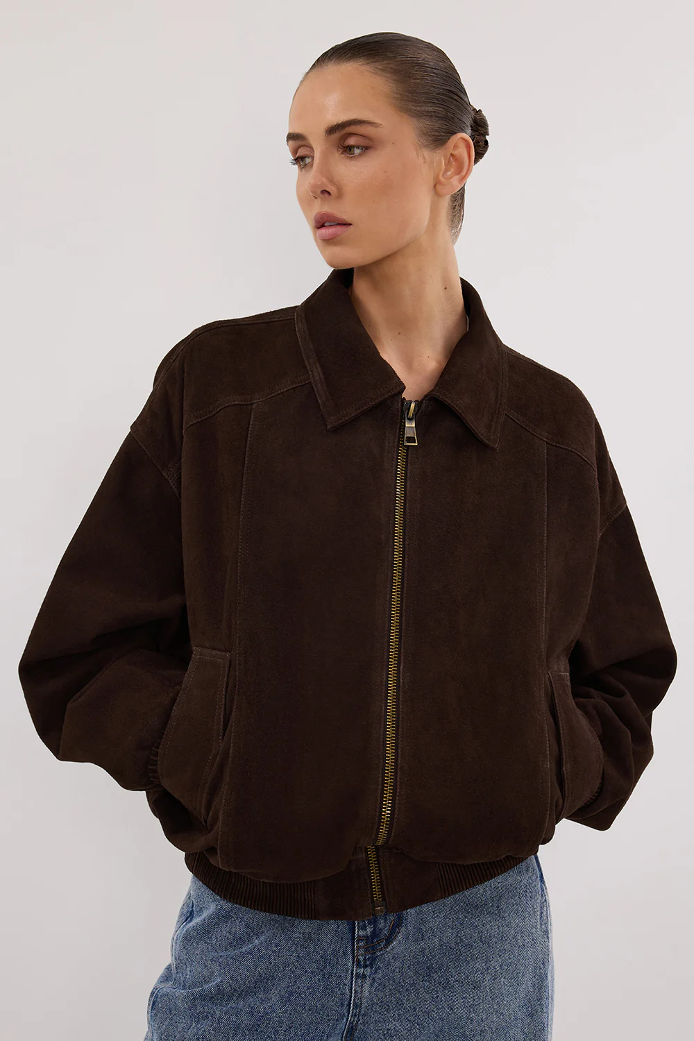 DALTON BITTER CHOC SUEDE BOMBER - Yukikoi