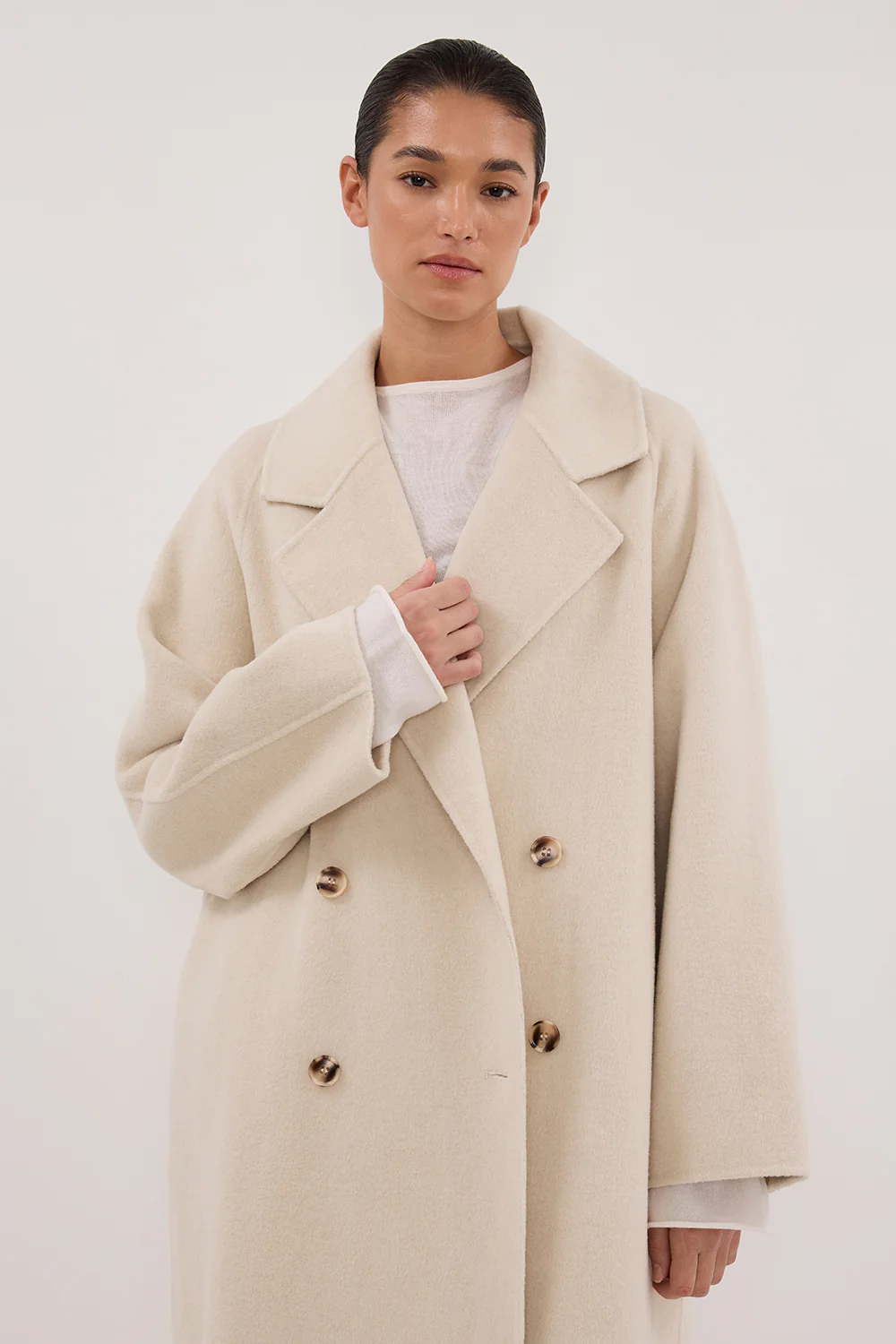 YORK BONE OVERSIZED WOOL COAT - Yukikoi