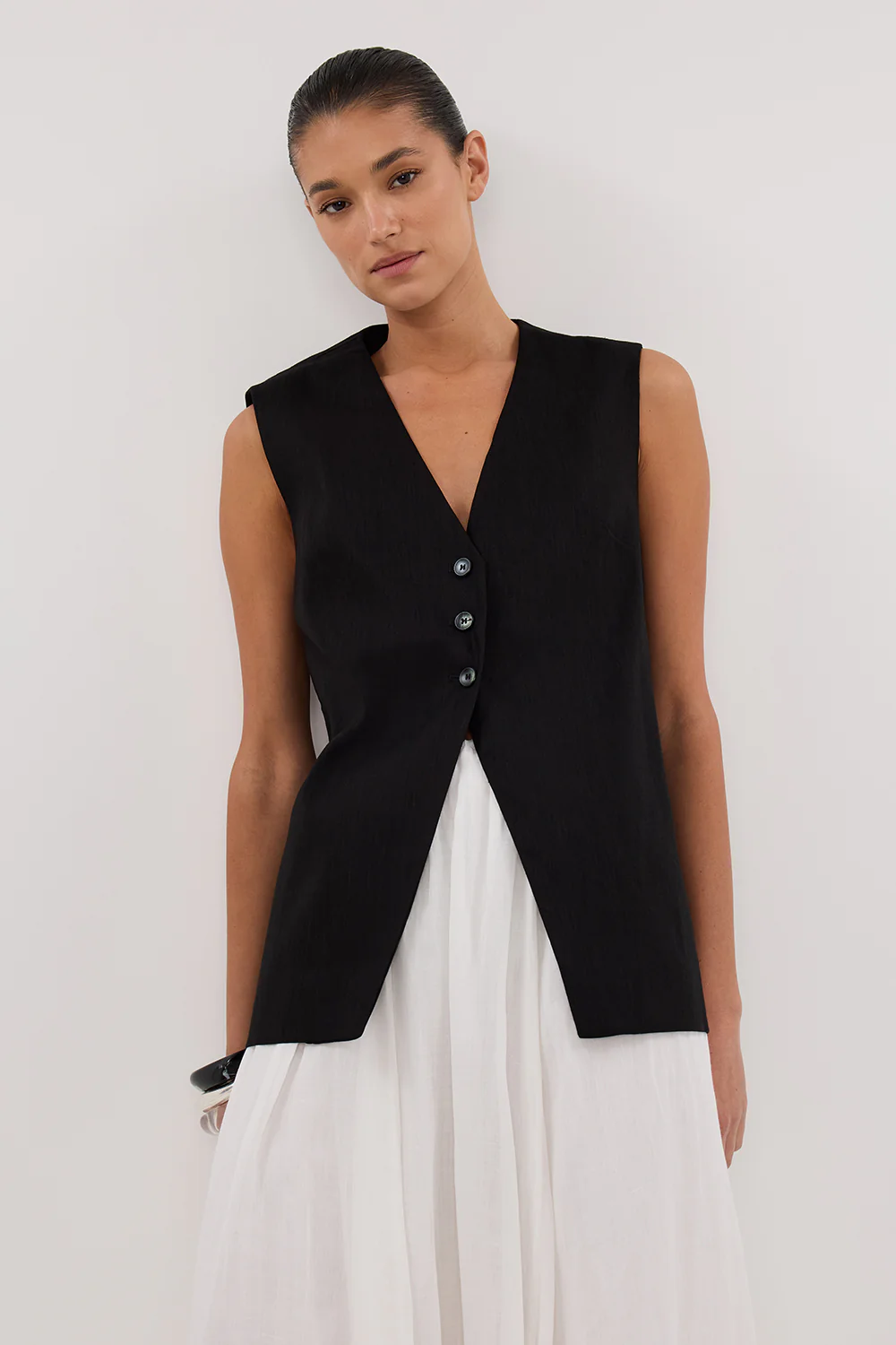 BRAX BLACK LONGLINE VEST - Yukikoi