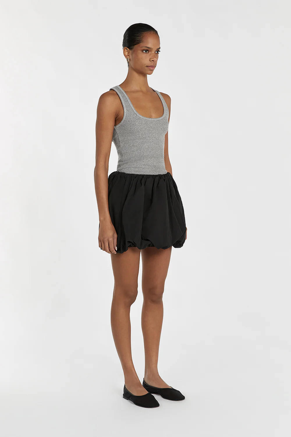 STEVIE BLACK BUBBLE MINI SKIRT - Yukikoi