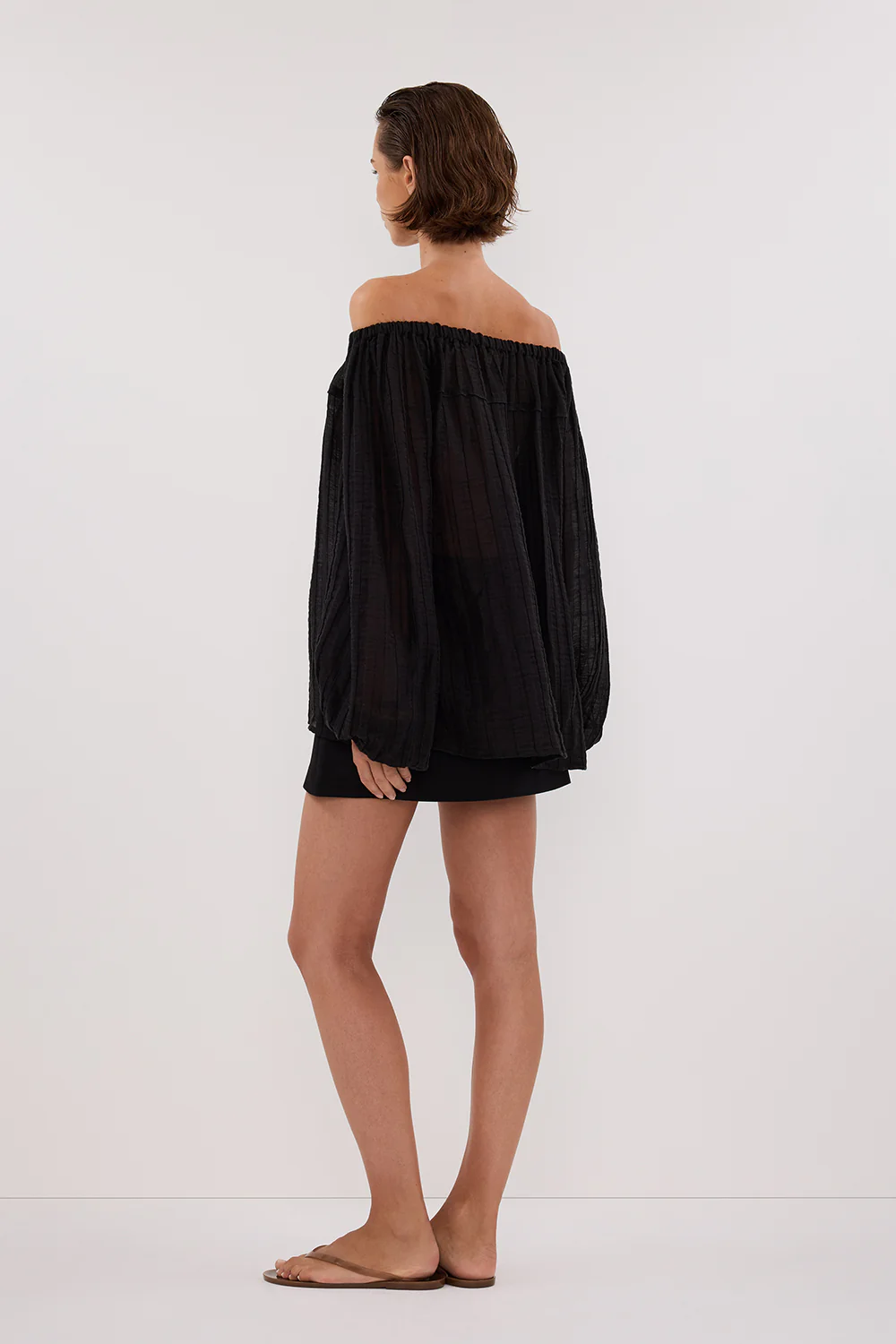 TAHITI BLACK LONG SLEEVE TOP - Yukikoi