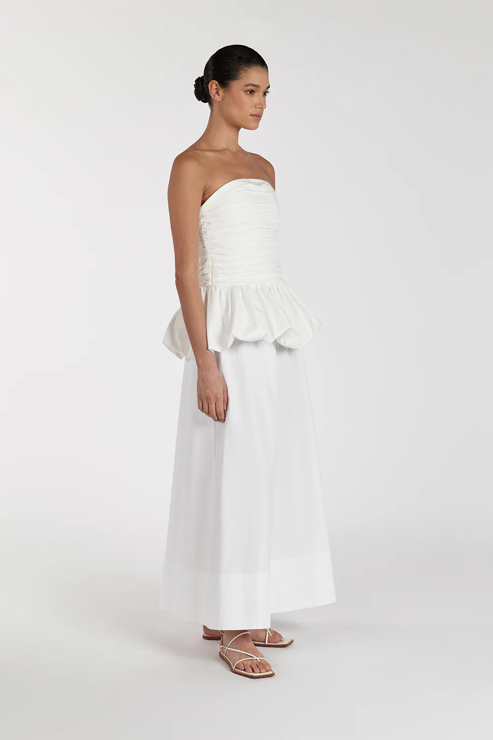 PEGGY WHITE COTTON STRAPLESS TOP - Yukikoi