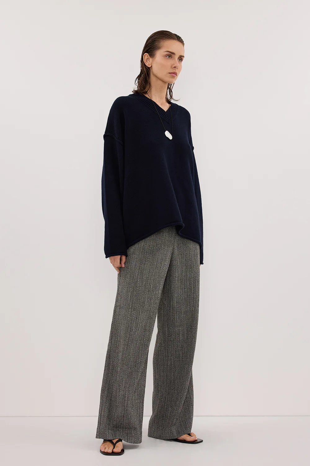 MANHATTAN CHARCOAL TWEED PANT - Yukikoi