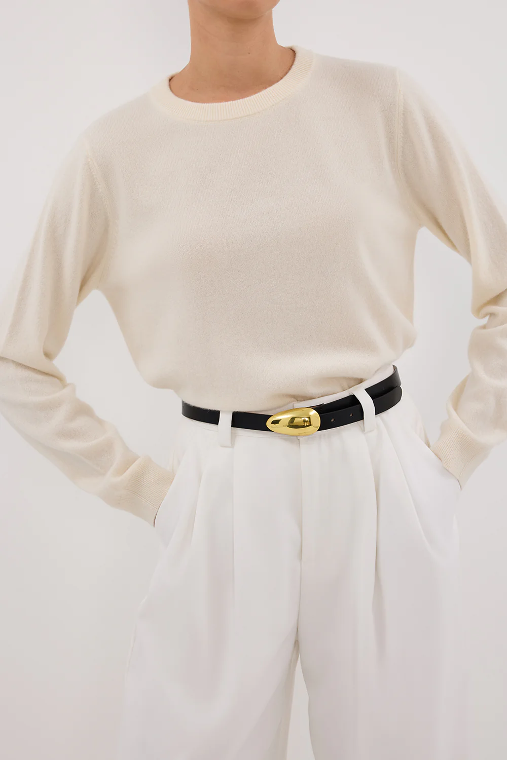 INDY CREAM CASHMERE KNIT JUMPER - Yukikoi