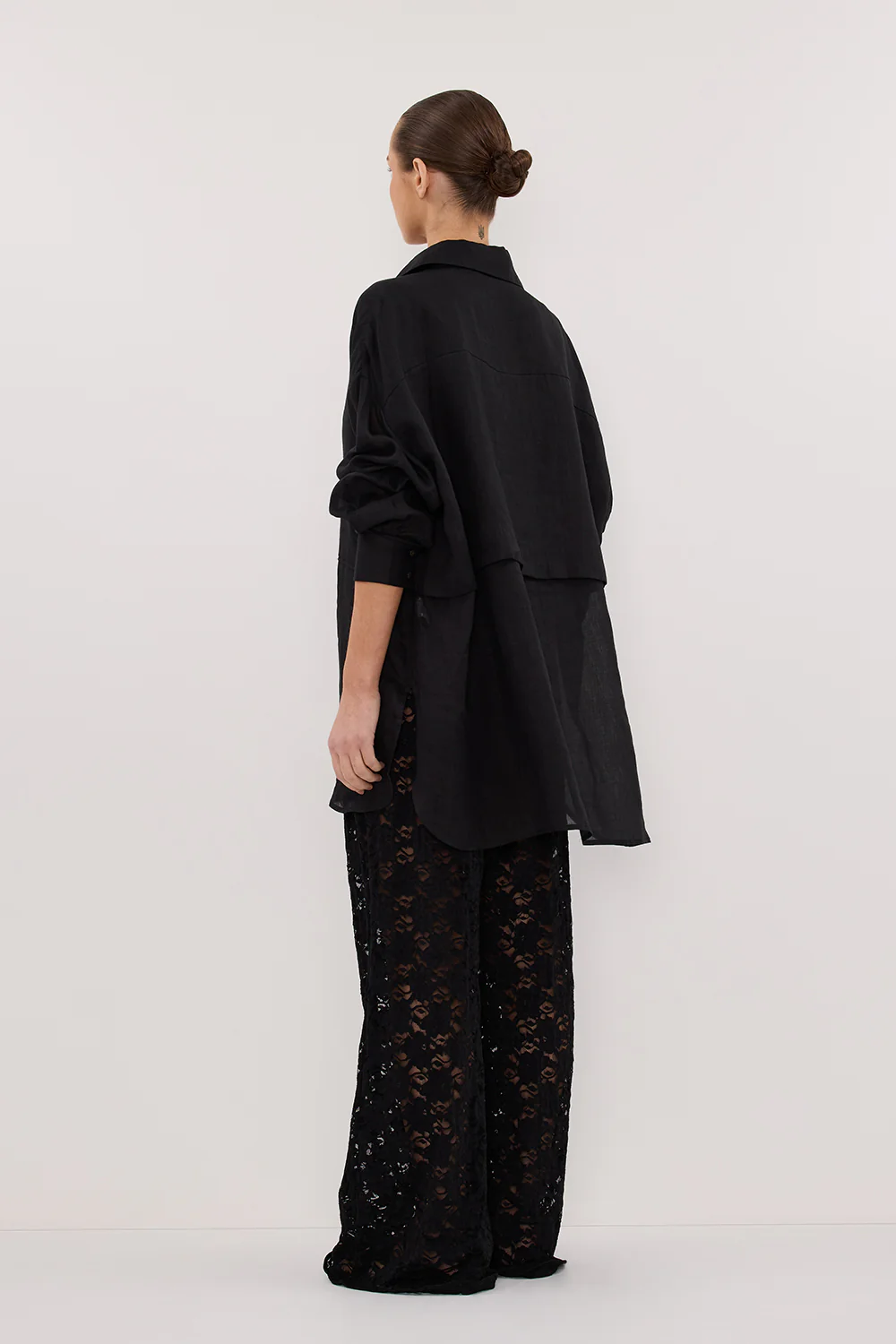 GIGI BLACK RAMIE LONG SLEEVE SHIRT - Yukikoi