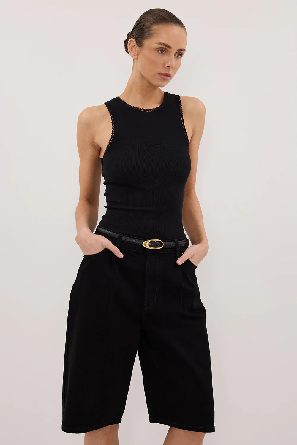 JACK JET BLACK DENIM BERMUDA SHORT - Yukikoi