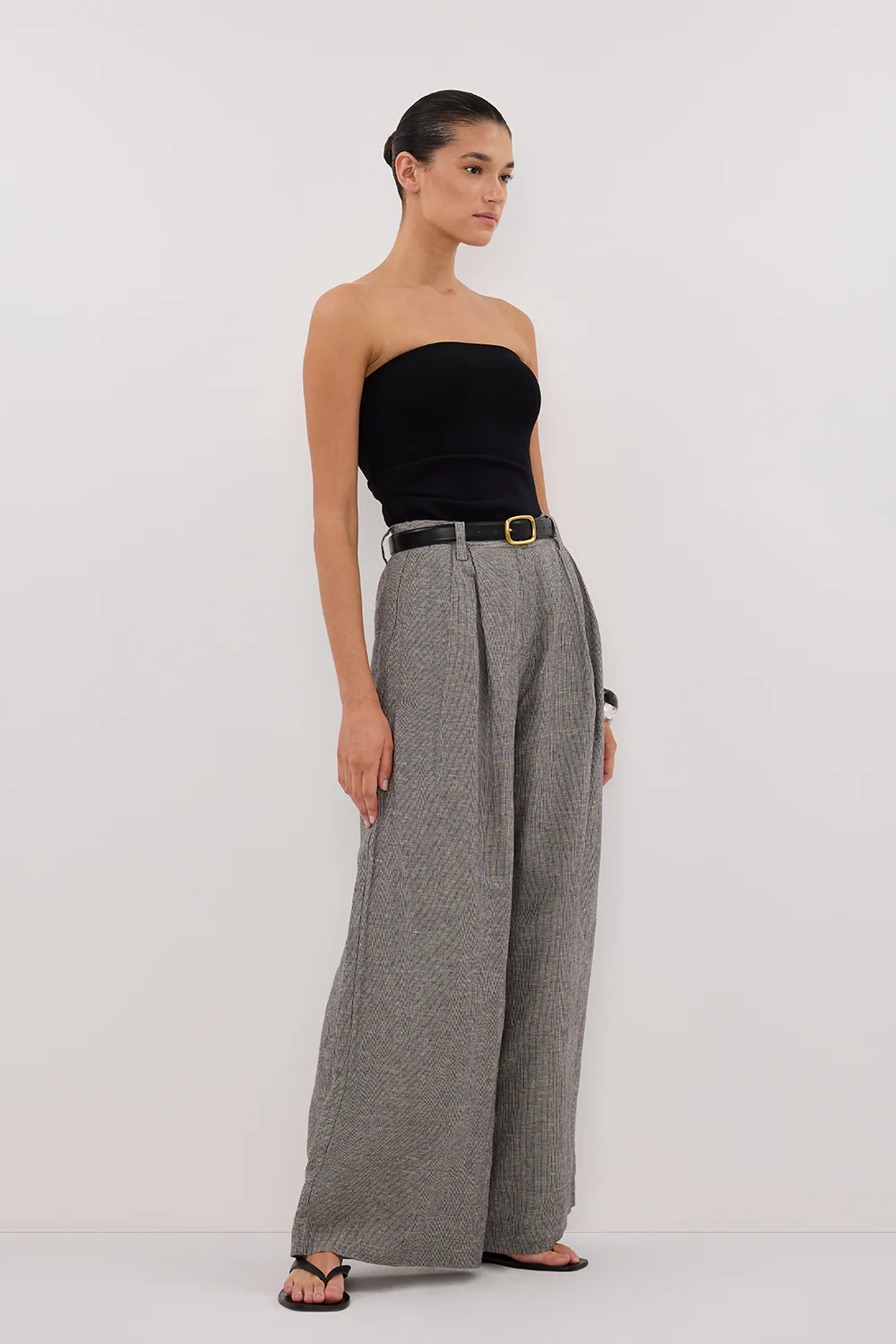 ELIAS CHARCOAL LINEN BLEND PANT - Yukikoi