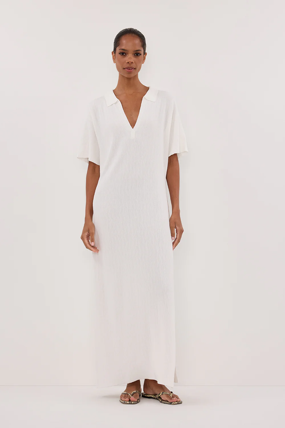 ALIAS WHITE POLO KNIT MIDI DRESS - Yukikoi