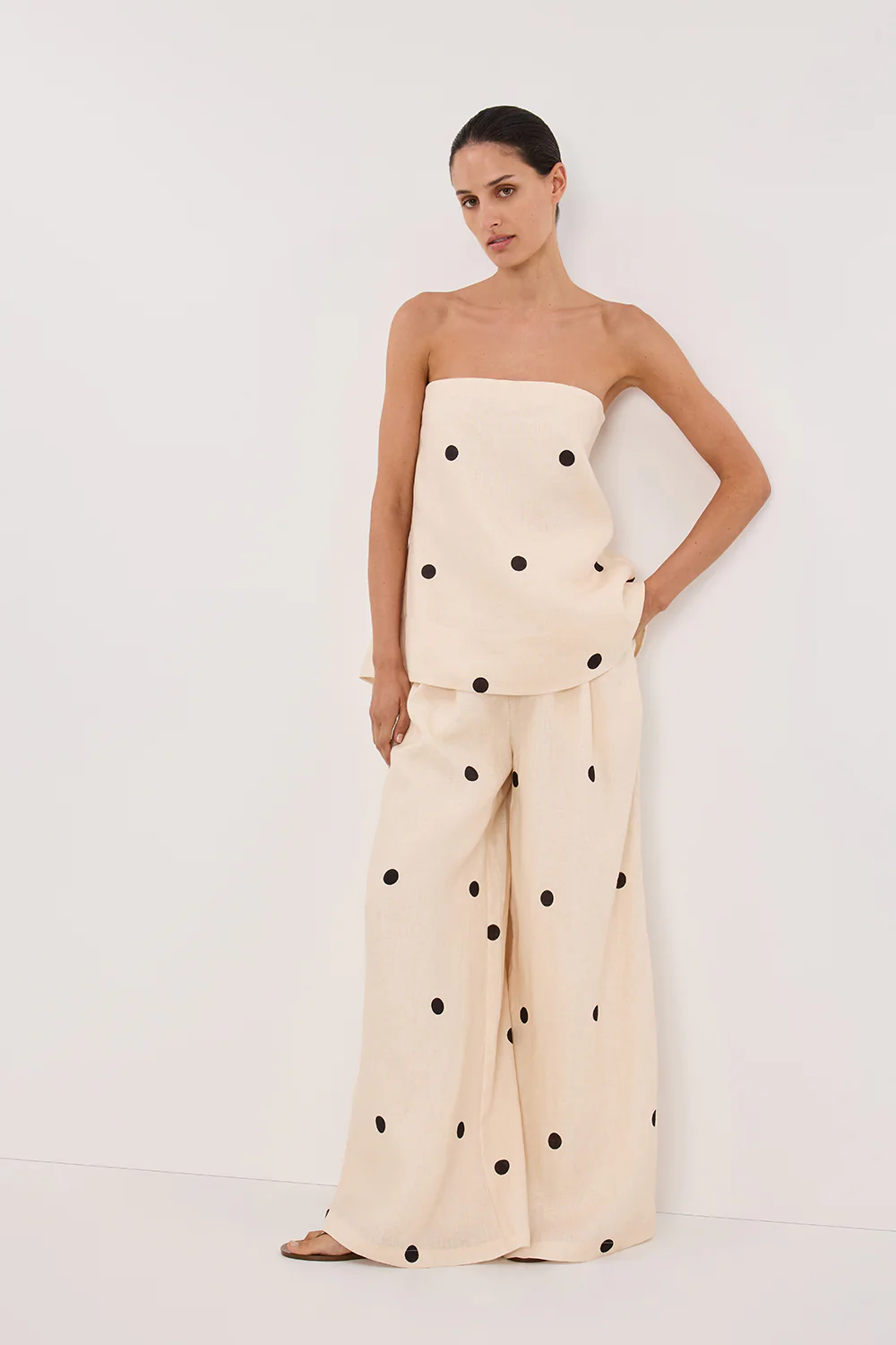 BEVERLY CREAM SPOT PANT - Yukikoi