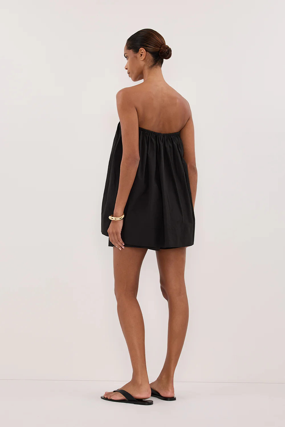 SOMMER BLACK STRAPLESS POPLIN TOP - Yukikoi