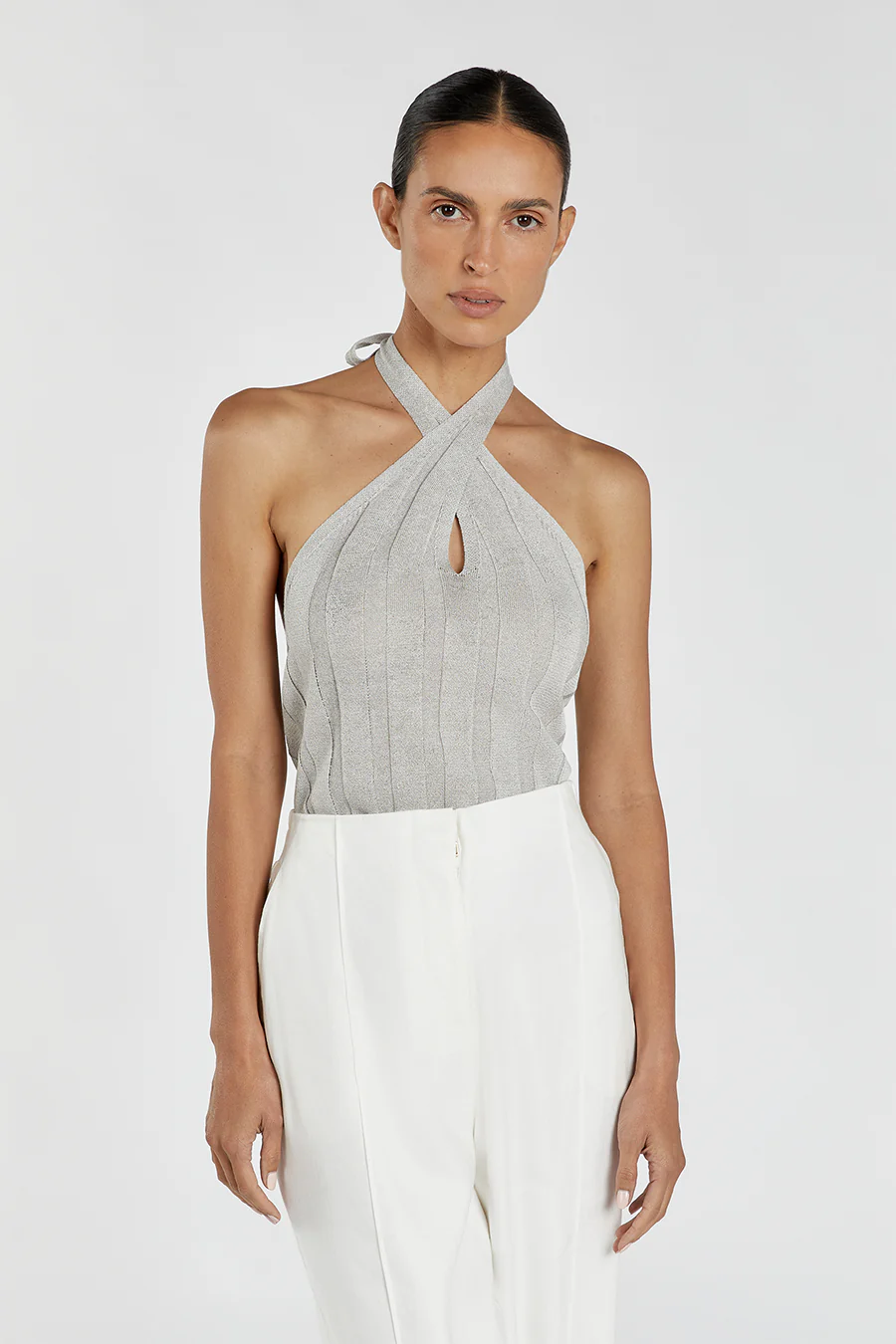 EVERLY SILVER TWIST KNIT  TOP - Yukikoi