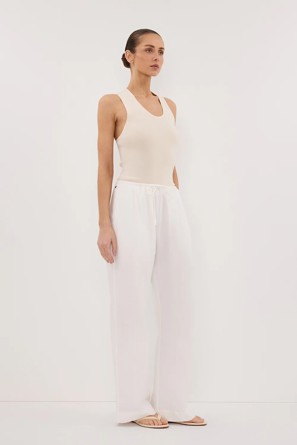 DEVIN CREAM RACER KNIT TANK - Yukikoi