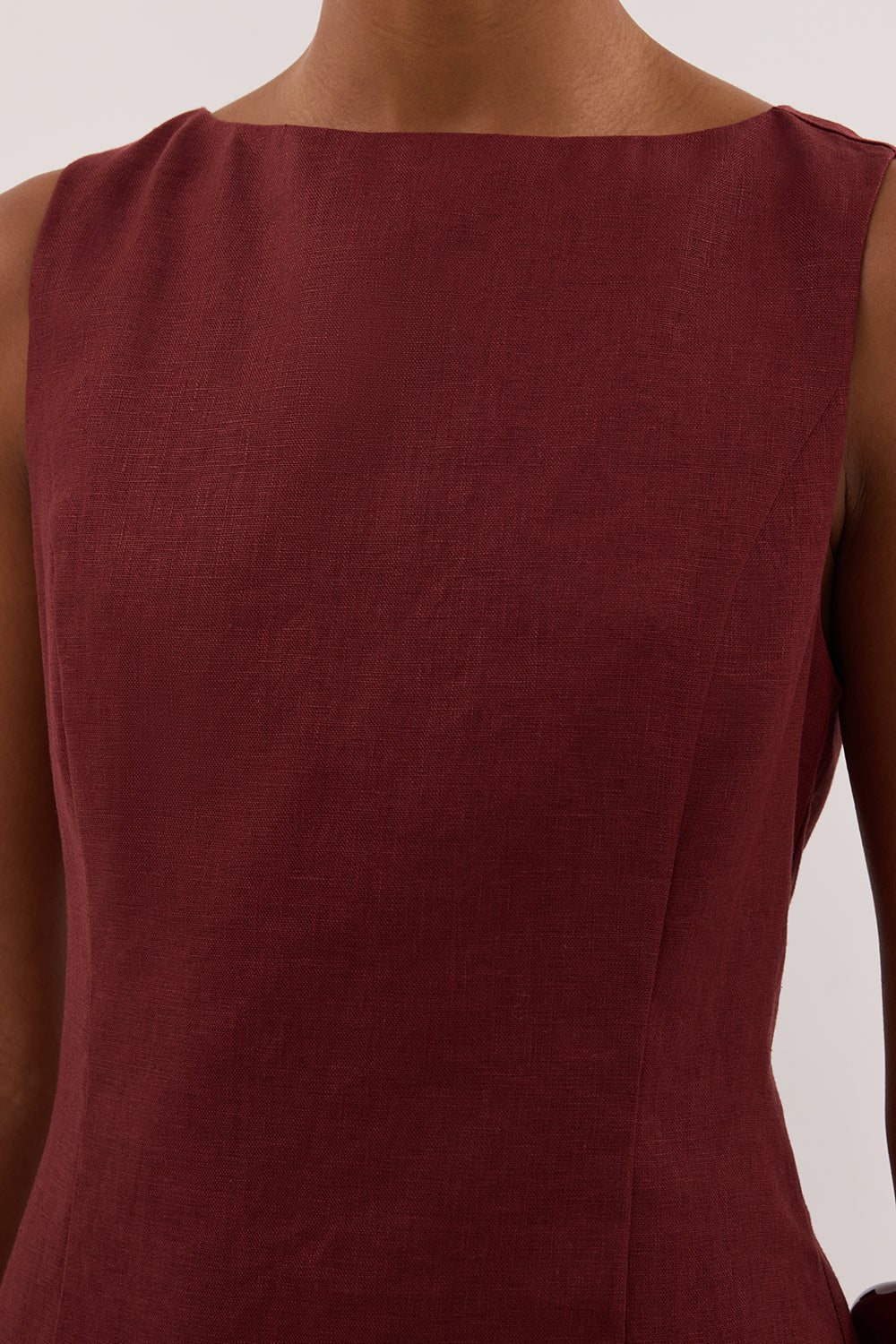 LACY SAHARA SLEEVELESS LINEN MINI DRESS - Yukikoi