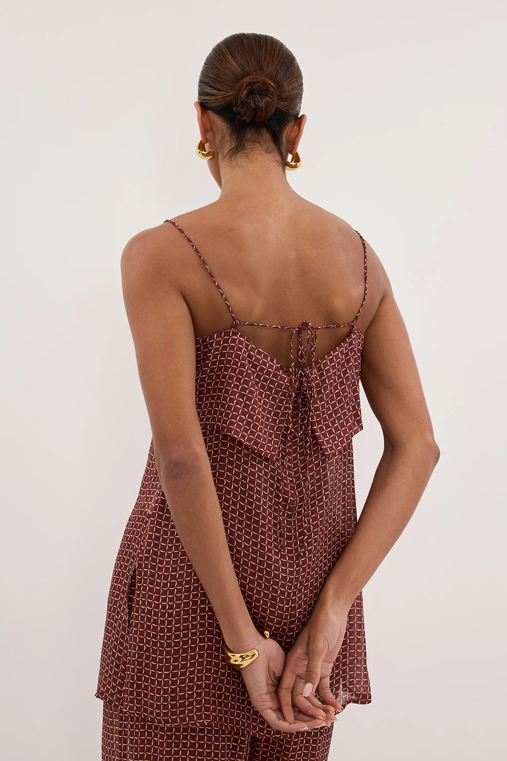 TIA SAHARA SLEEVELESS MICRO CHECK CAMI TOP - Yukikoi