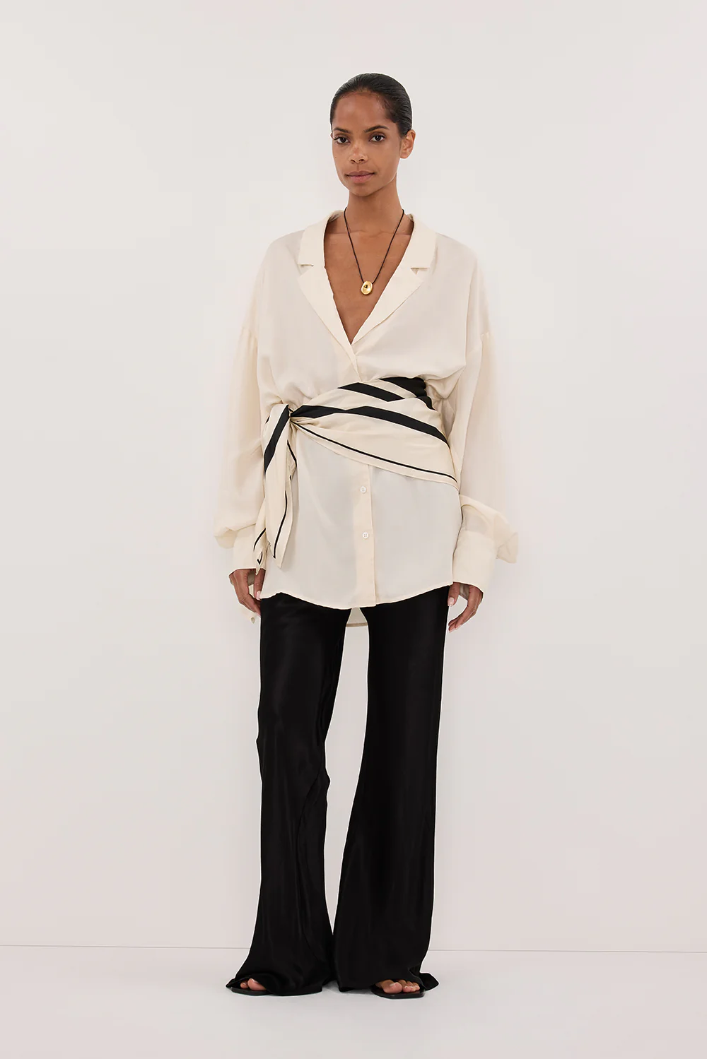 LUCILLE STRAW LONG SLEEVE CUPRO SHIRT - PRE ORDER - Yukikoi