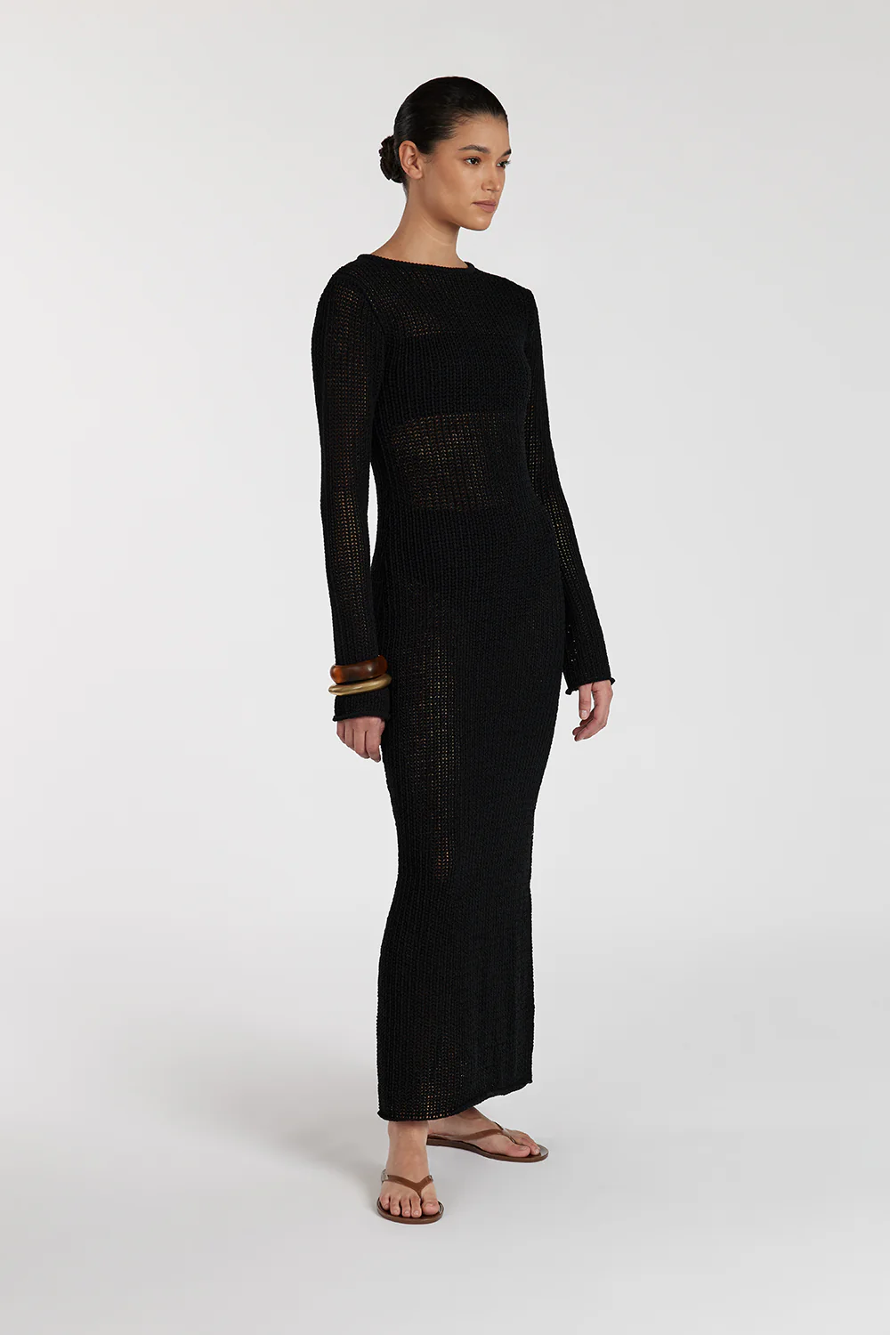 MARGOT BLACK CREW NECK DRESS - Yukikoi