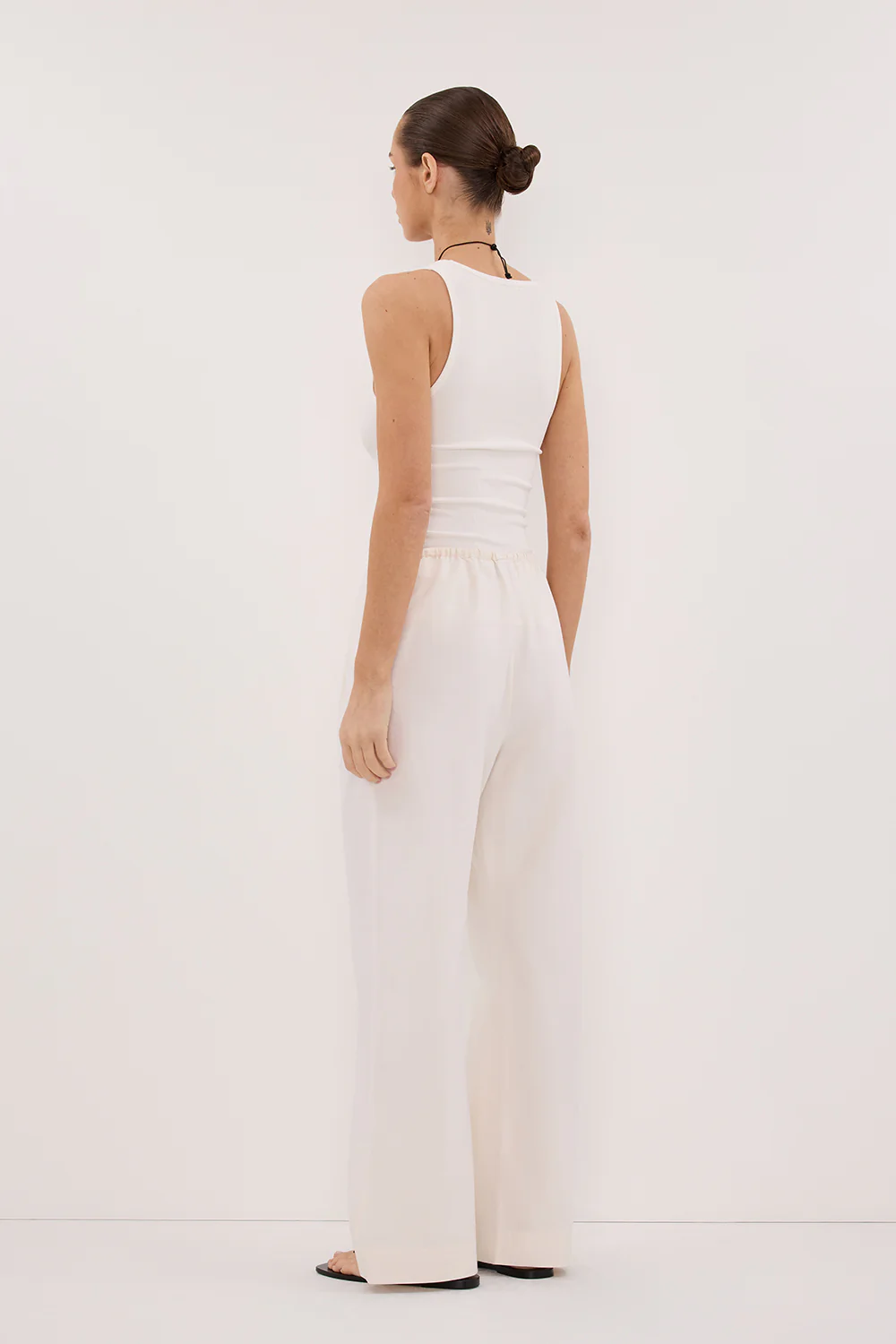 RHEA CREAM COTTON DRAWSTRING PANT - Yukikoi