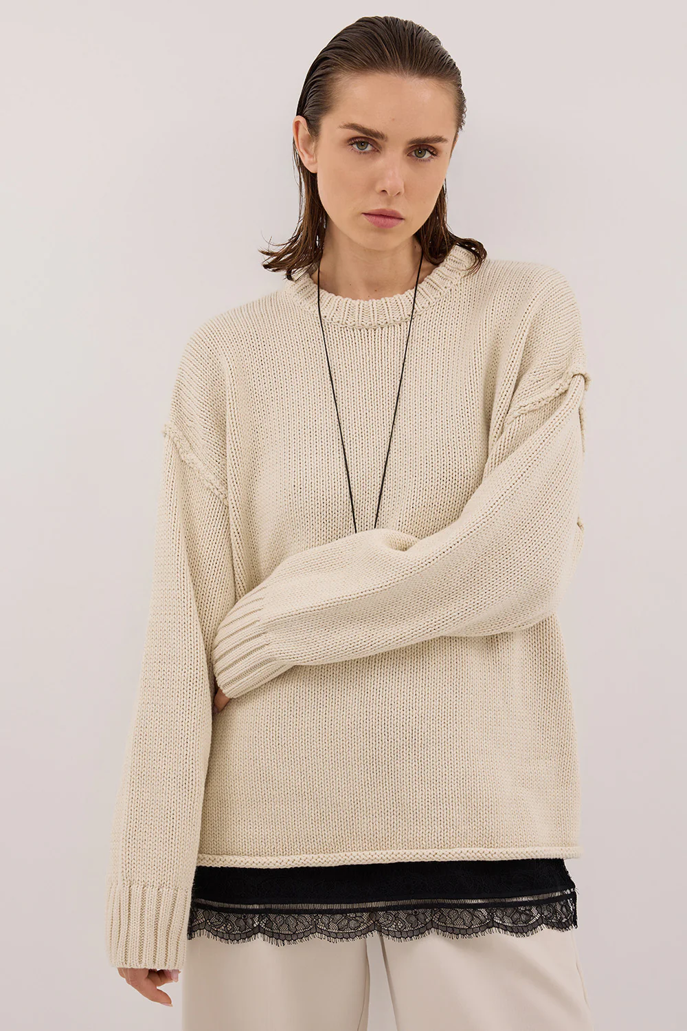 ROY PLASTER OVERSIZED LONGLINE KNIT JUMPER - Yukikoi