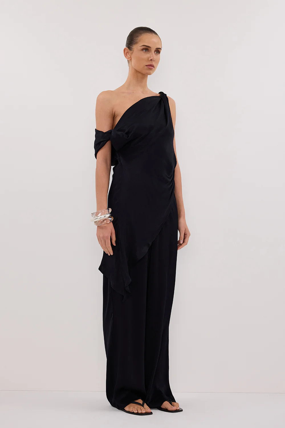 EVE INK ASYM SATIN TOP - Yukikoi