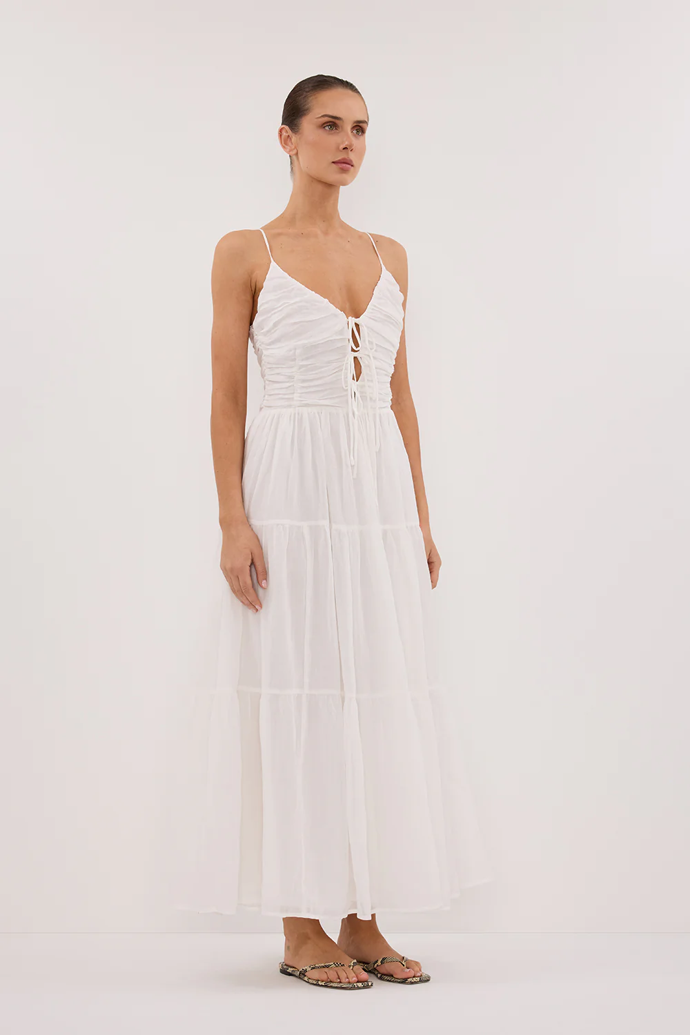 MARNIE WHITE RAMIE MIDI DRESS - Yukikoi