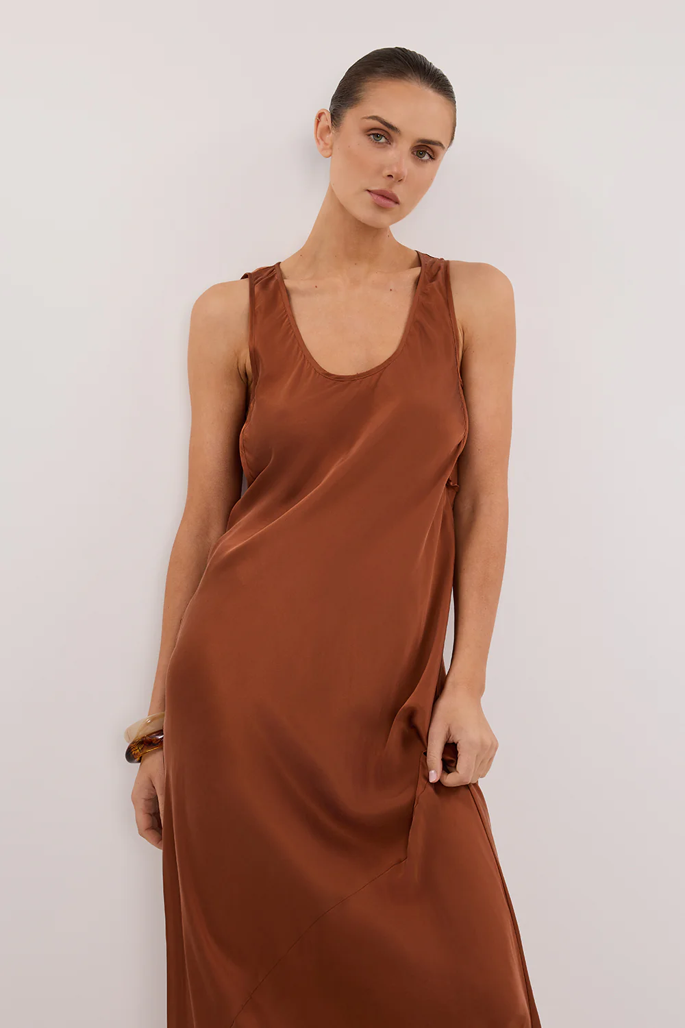 DARCY RUST SILK MAXI DRESS - Yukikoi