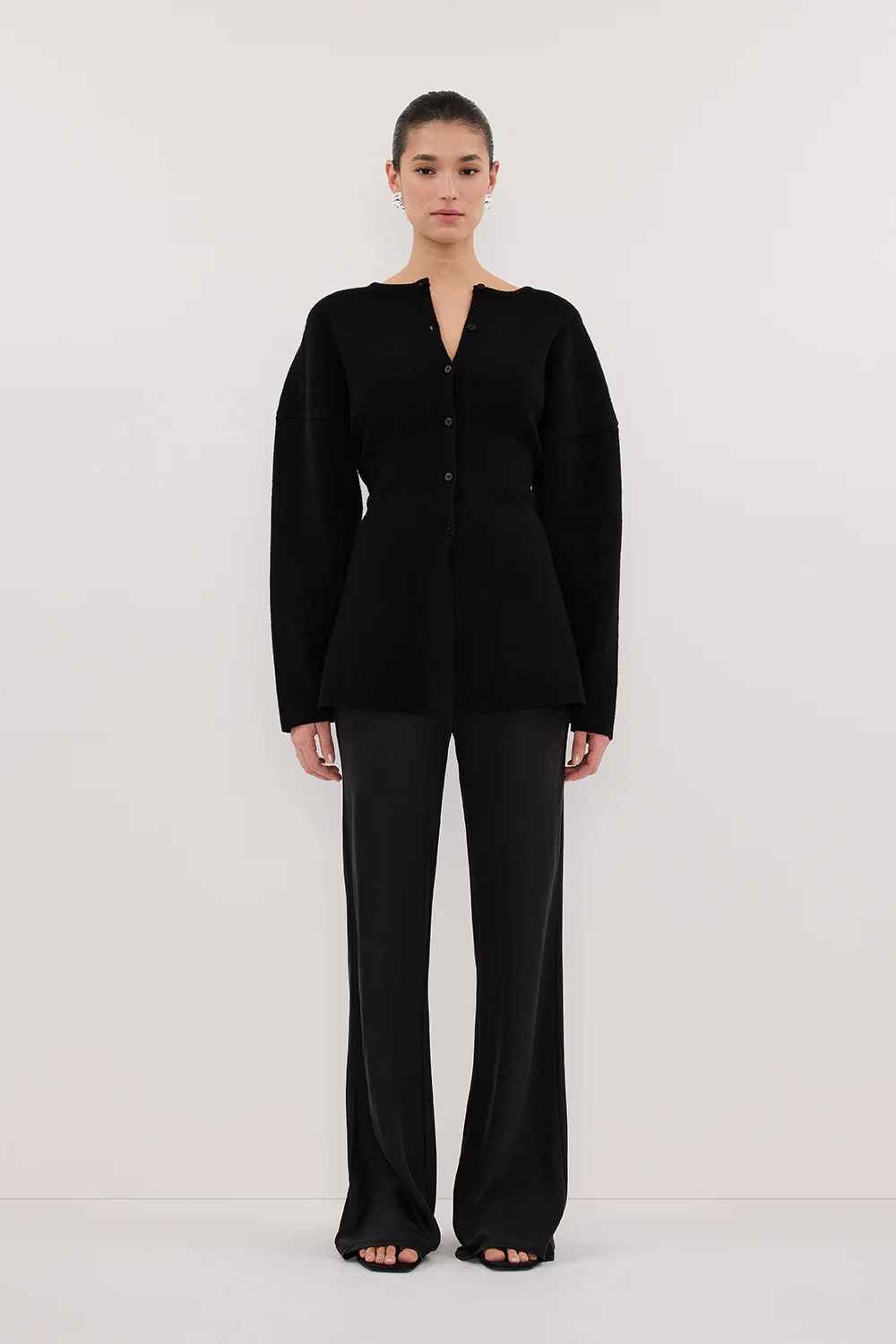 MARTHA BLACK CINCHED KNIT CARDIGAN - Yukikoi