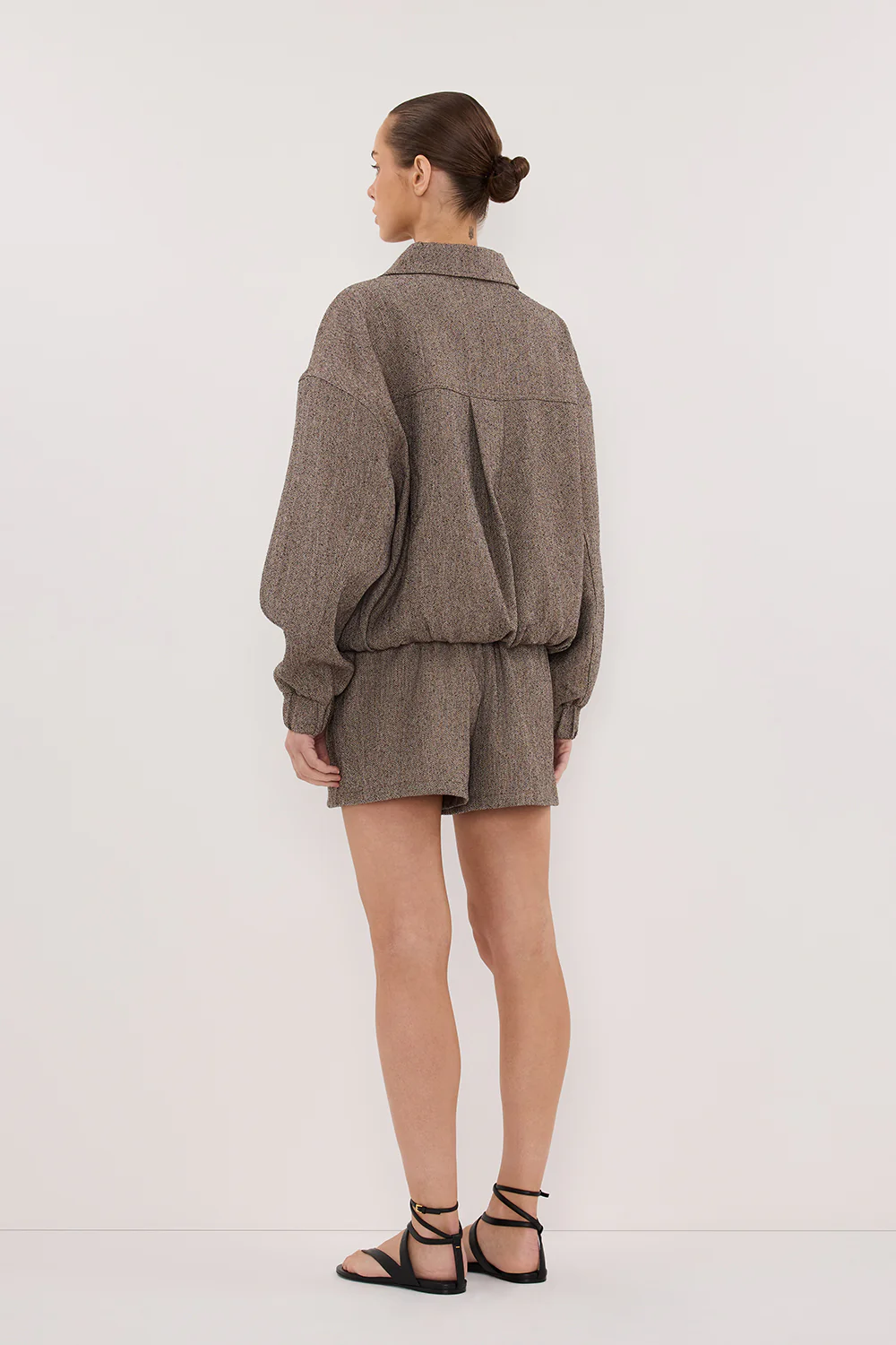 FRANKIE CHOC TWEED BOMBER JACKET - Yukikoi